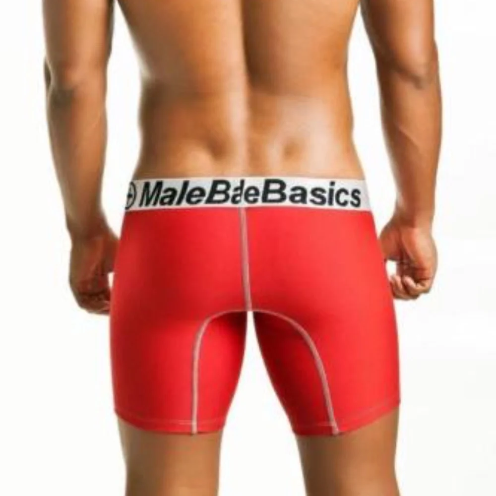 2 Pair WHITE Boxer Briefs XL Male Basics NWT! Silver Waistband $72 retail